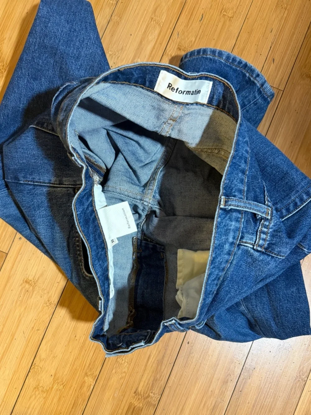 Reformation Dark Blue Cropped Ankle Jeans - Picture 5 of 15